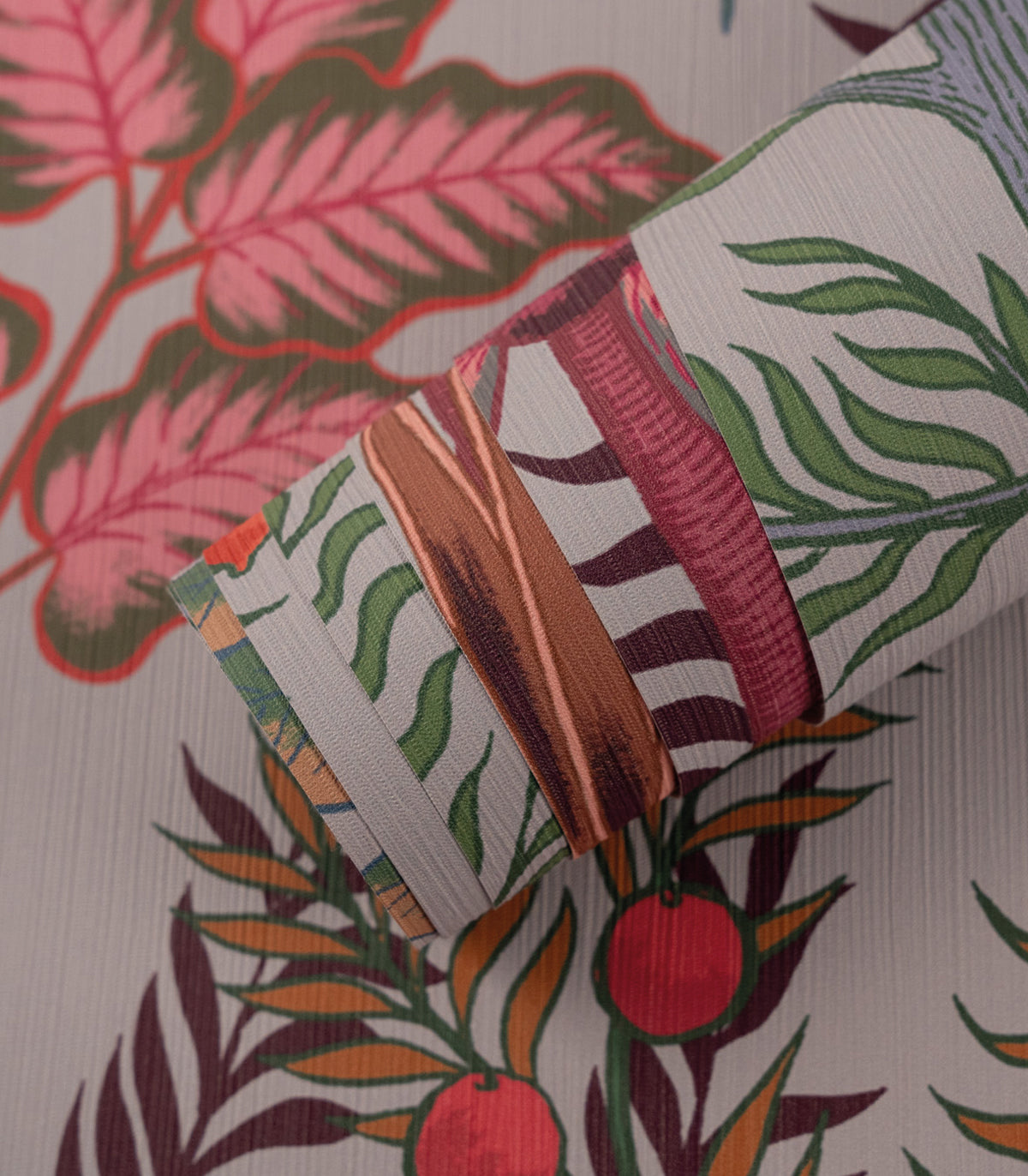 Wallpaper Gold Tigers Pink