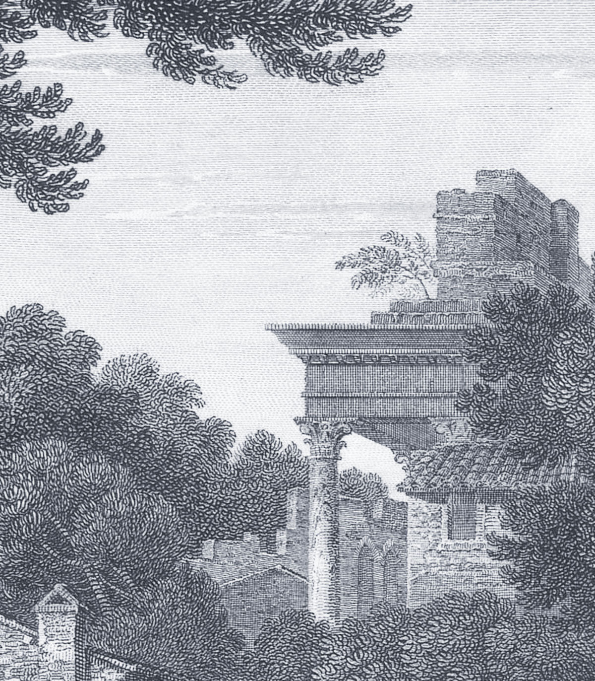 Alte Riverside Grove Blaue Tapete