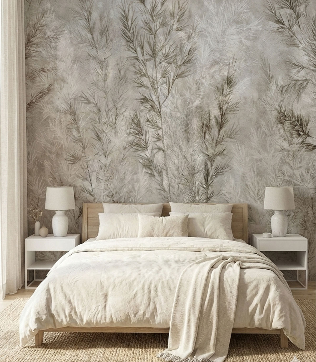 Wallpaper Dry grass grey