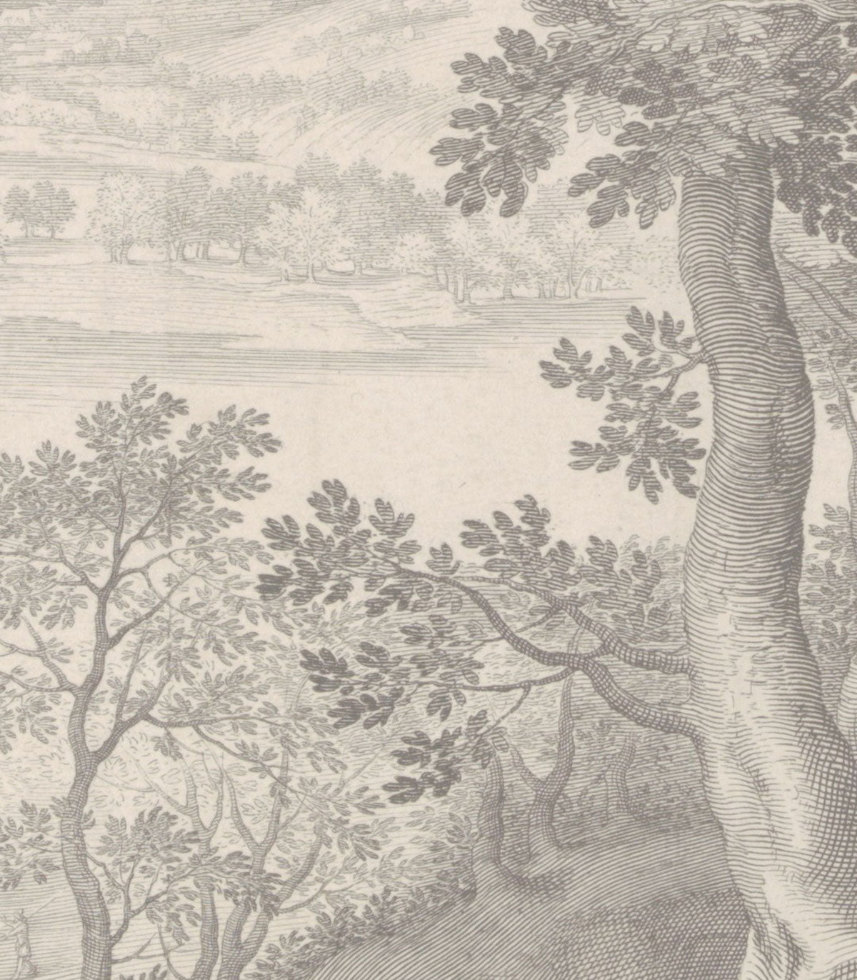 Ätherische Wald-Beige-Tapete