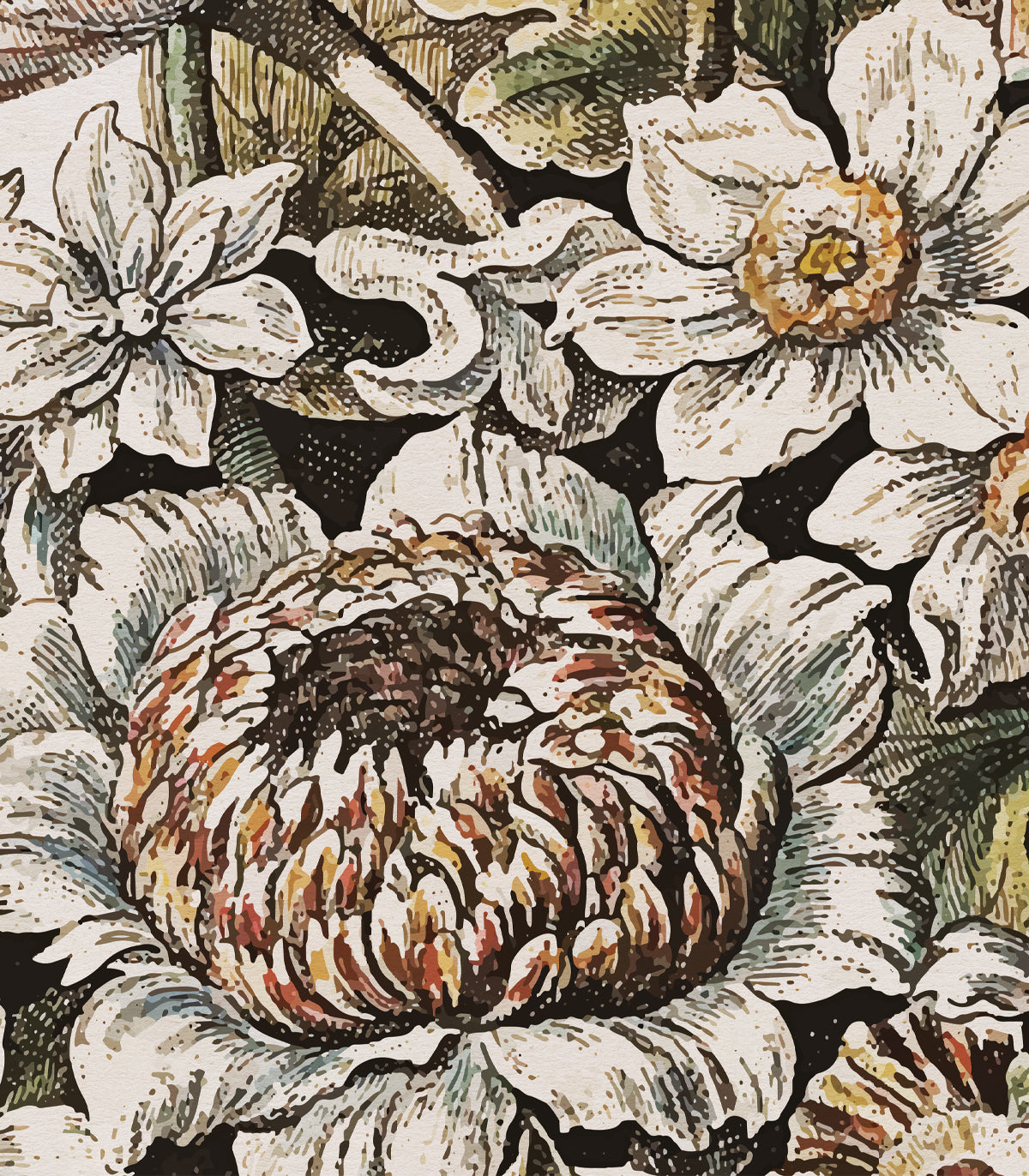 Blumengedicht-Tapete