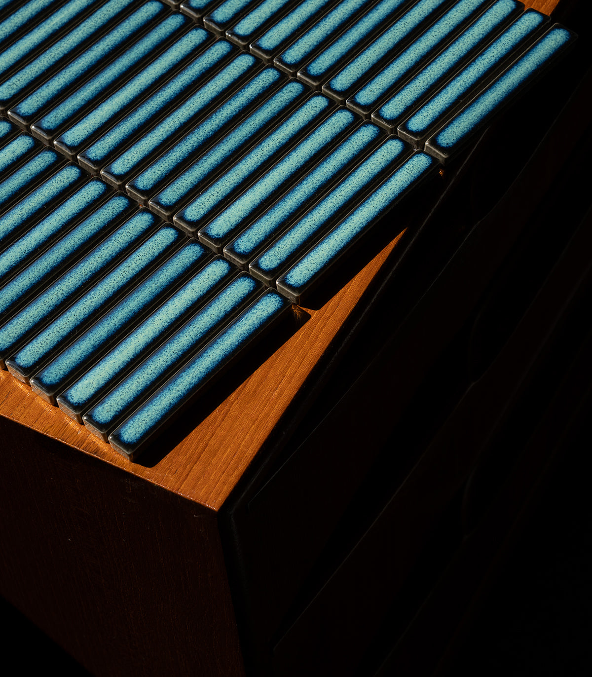 Mini-Piano Atlantikblau Glanzmosaik