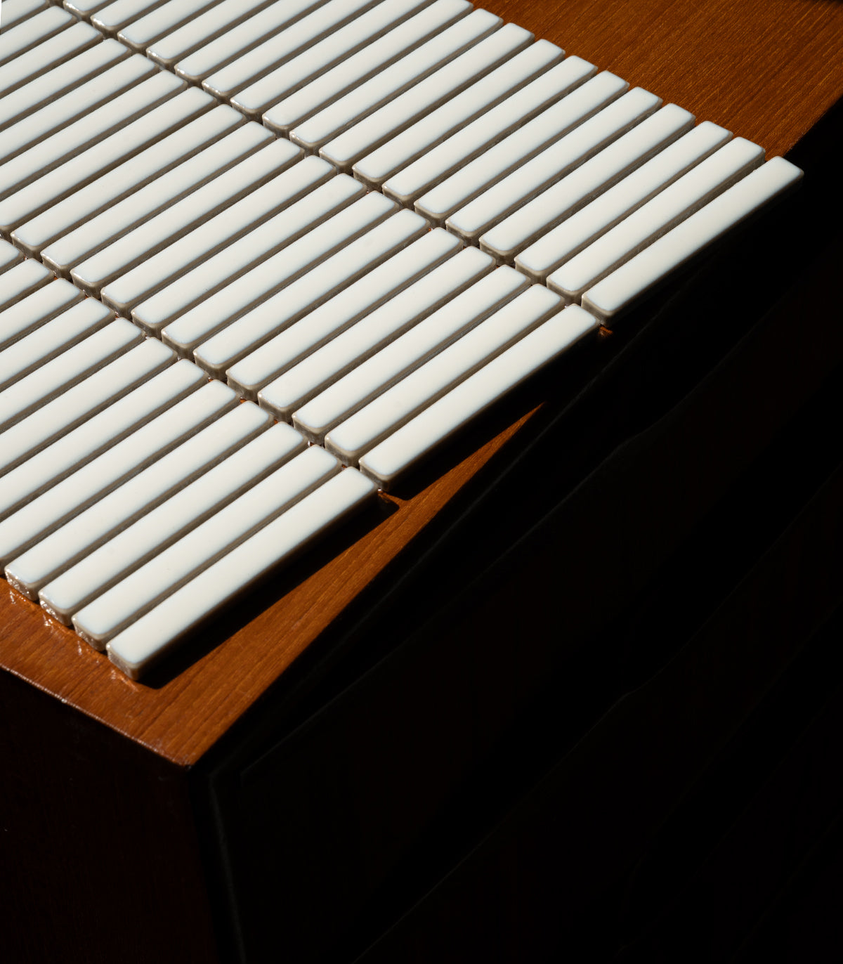 Mini-Piano-Weiß-Glanzmosaik