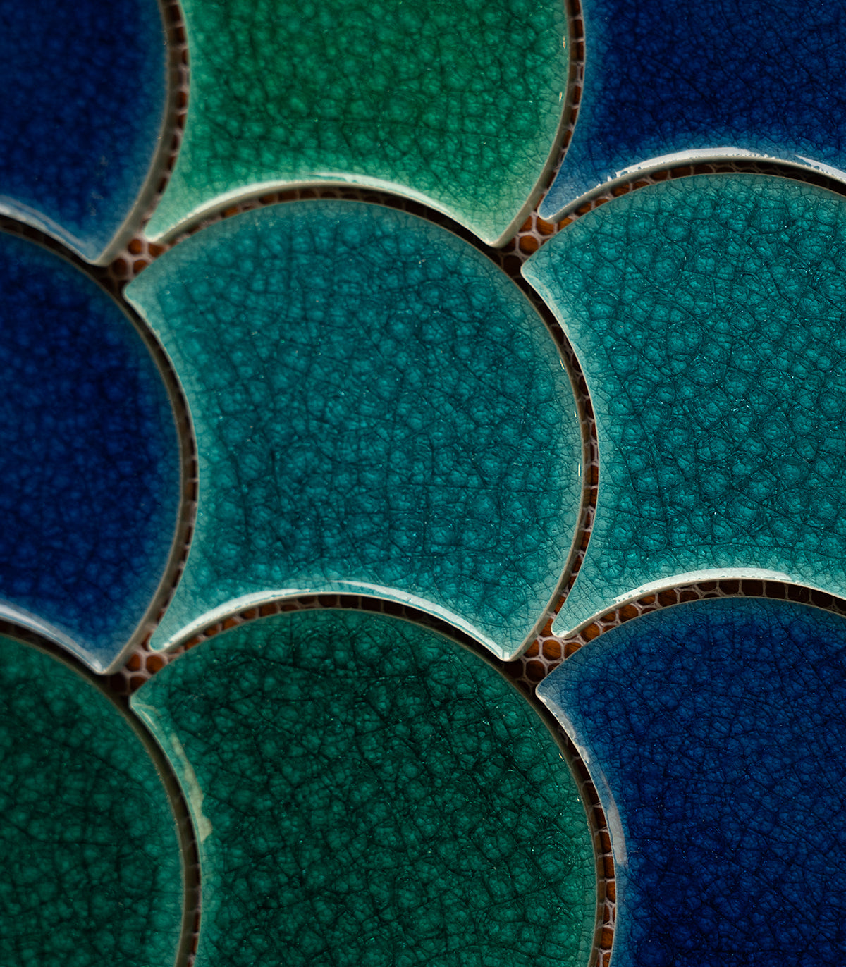 Mozaika fish scale blue ocean mix