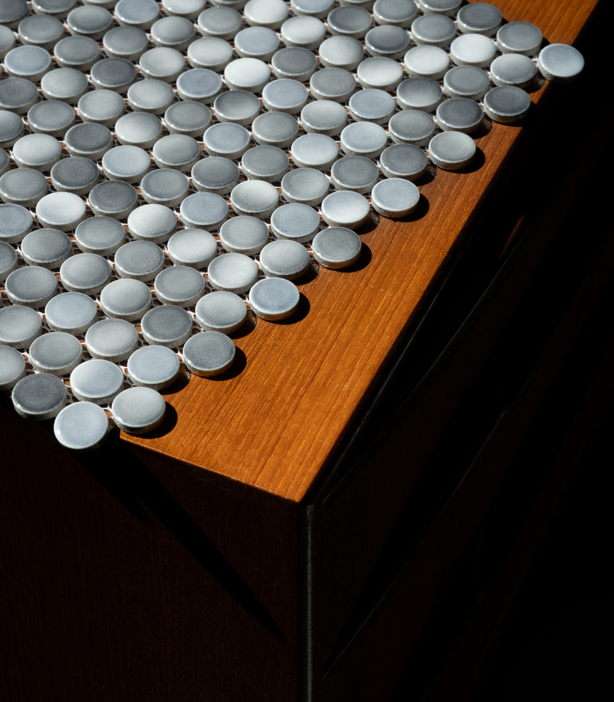 Penny Dots Multi Grau Glanz Mosaik