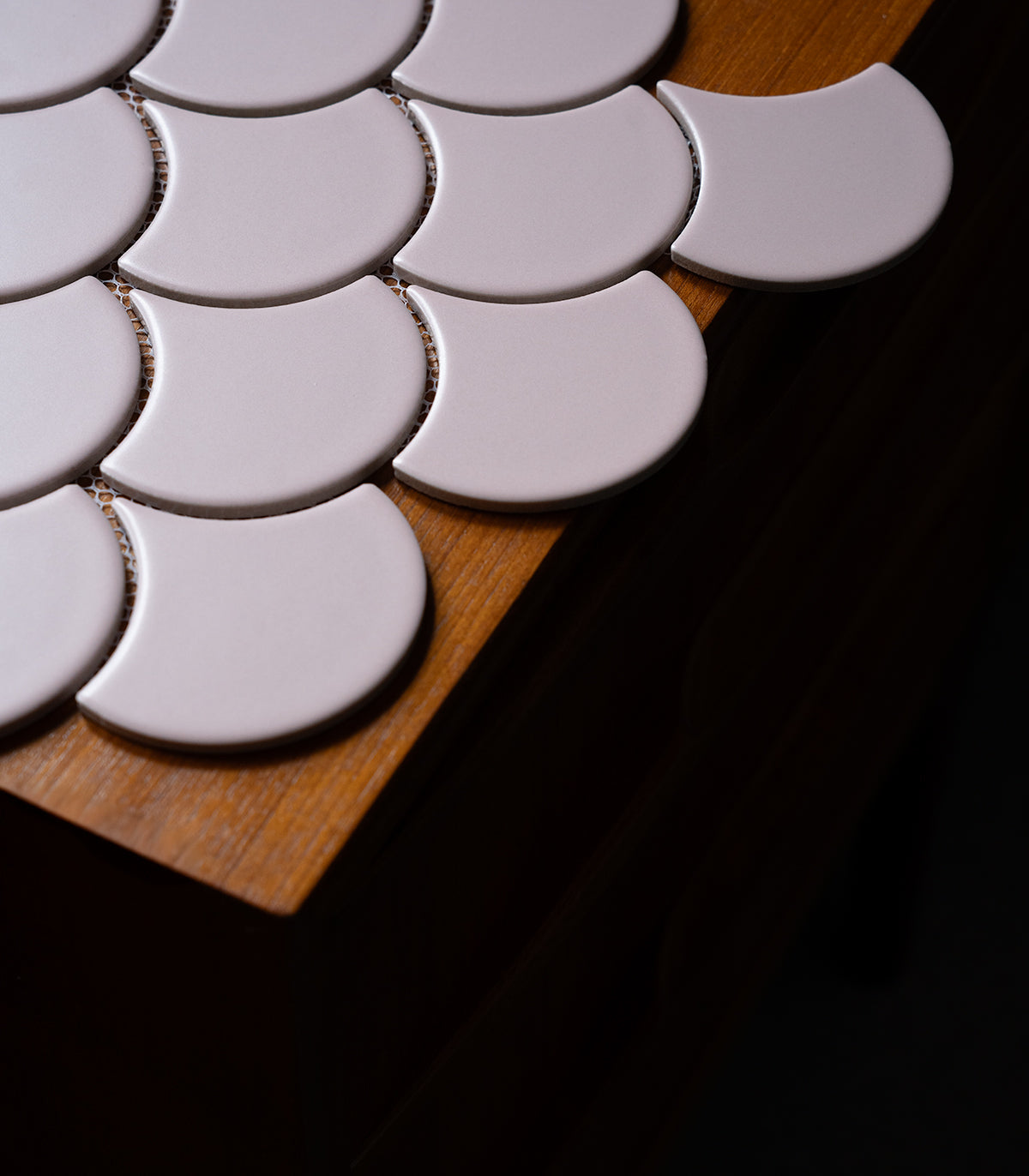 Mosaik Fischschuppen Puderrosa Rose