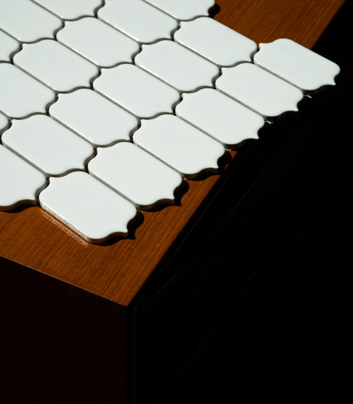 Laterne weiß glänzend Mosaik