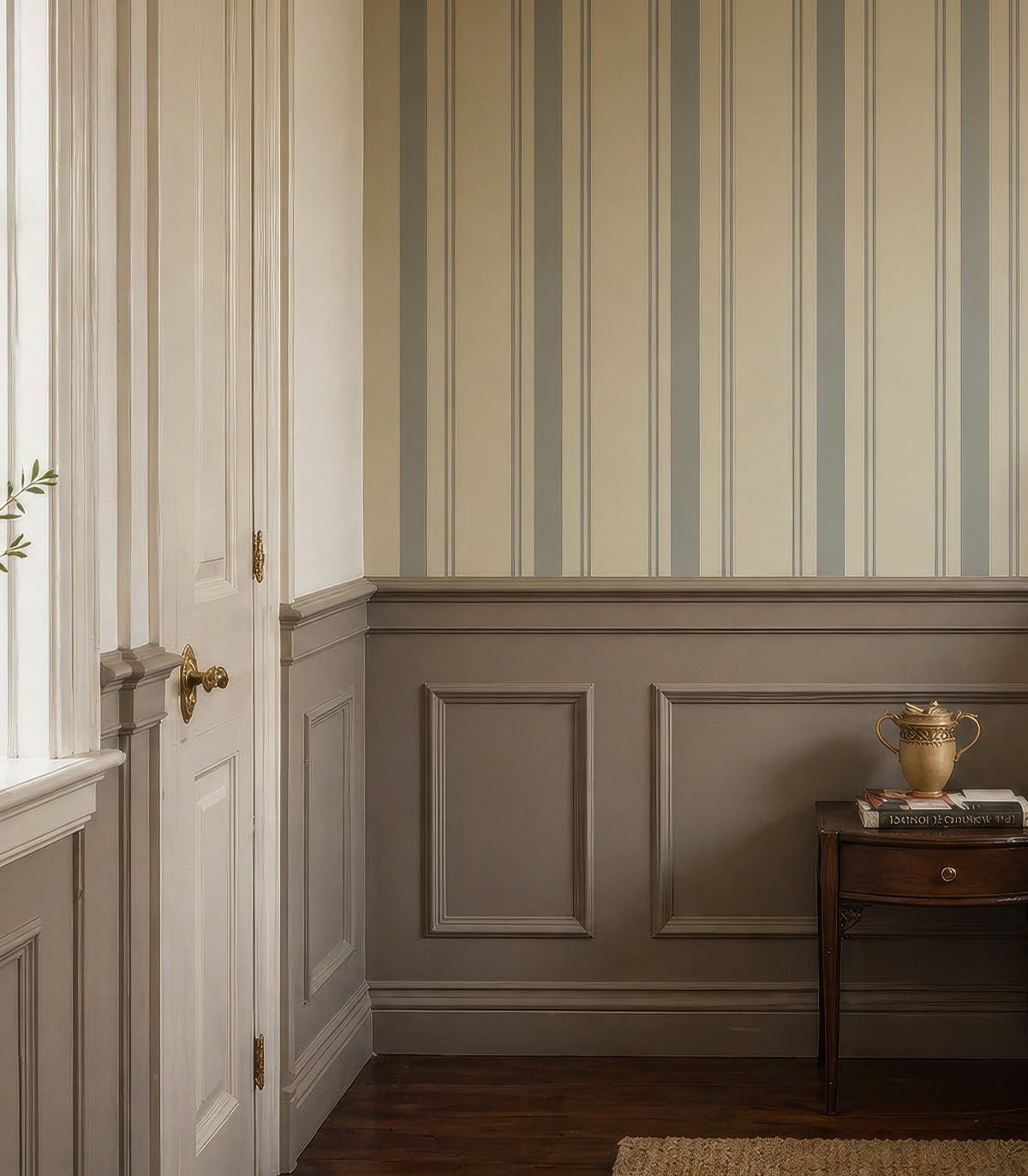 Tapeta Soft Stripe Mist Blue - Wallcolors®