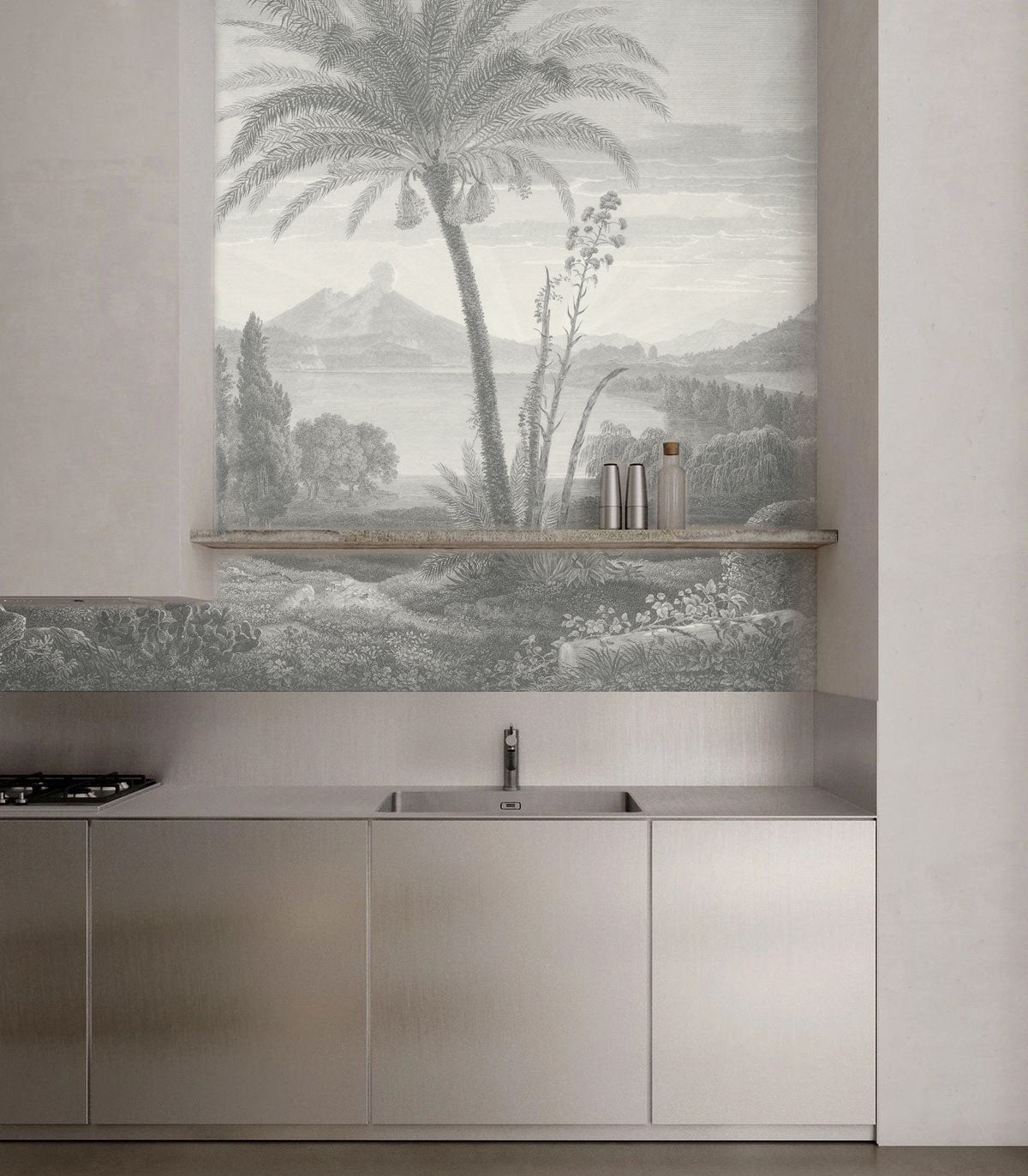 Tropischer Vulkan Vista Hintergrundbild