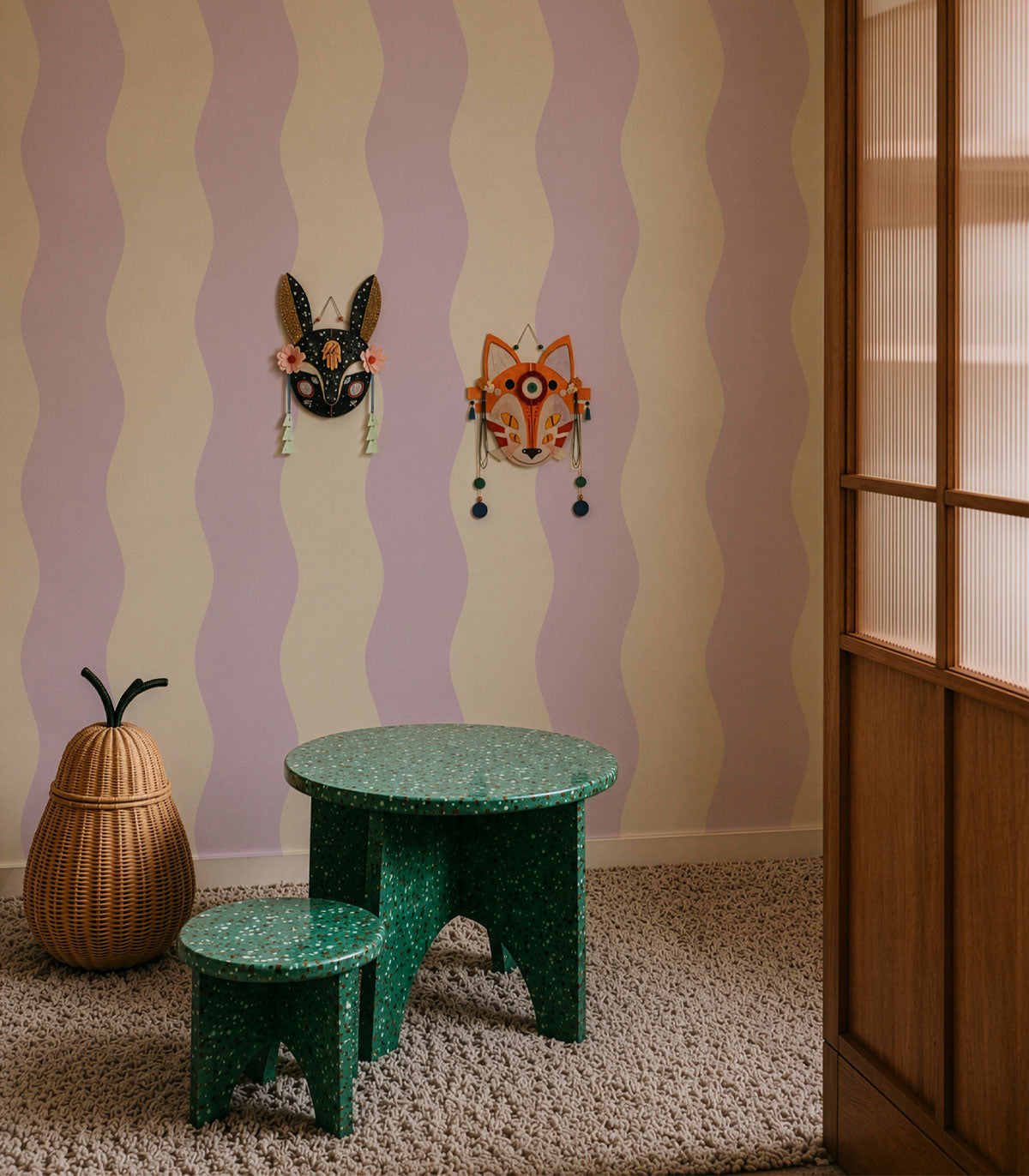 Tapeta Wave Stripe Lily Lavender