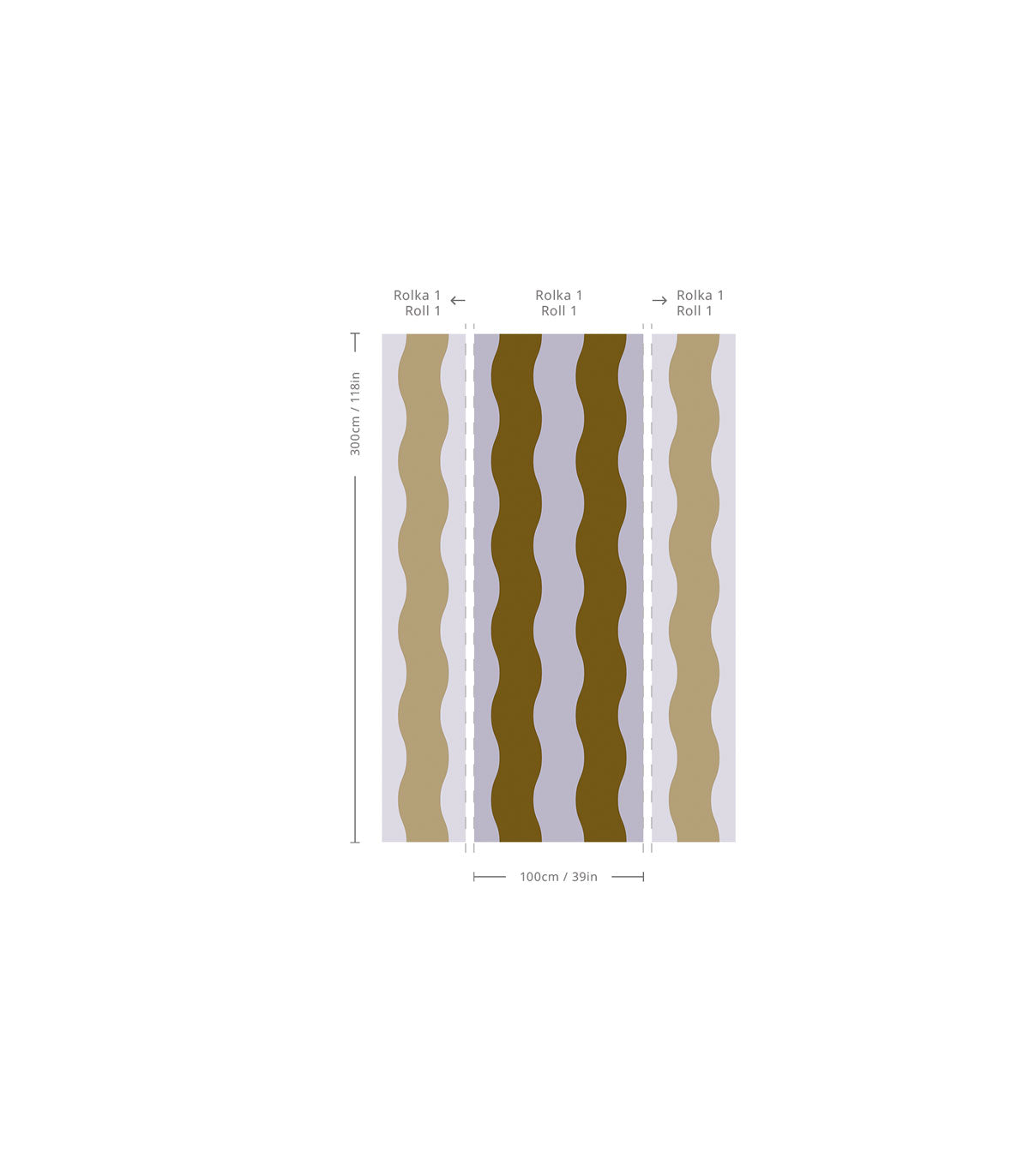Tapeta Wave Stripe Musted