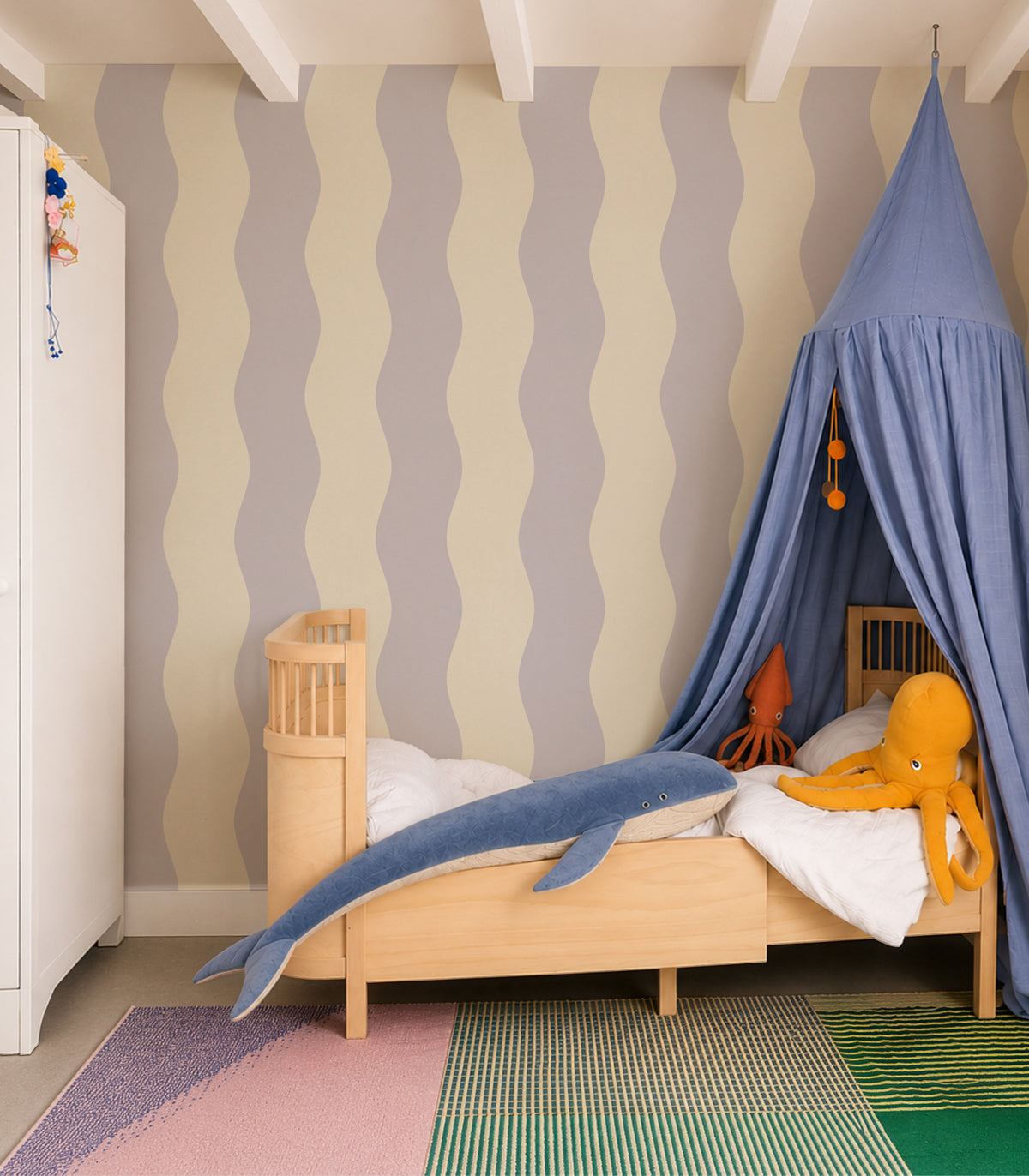 Tapete Wave Stripe Winter Gray