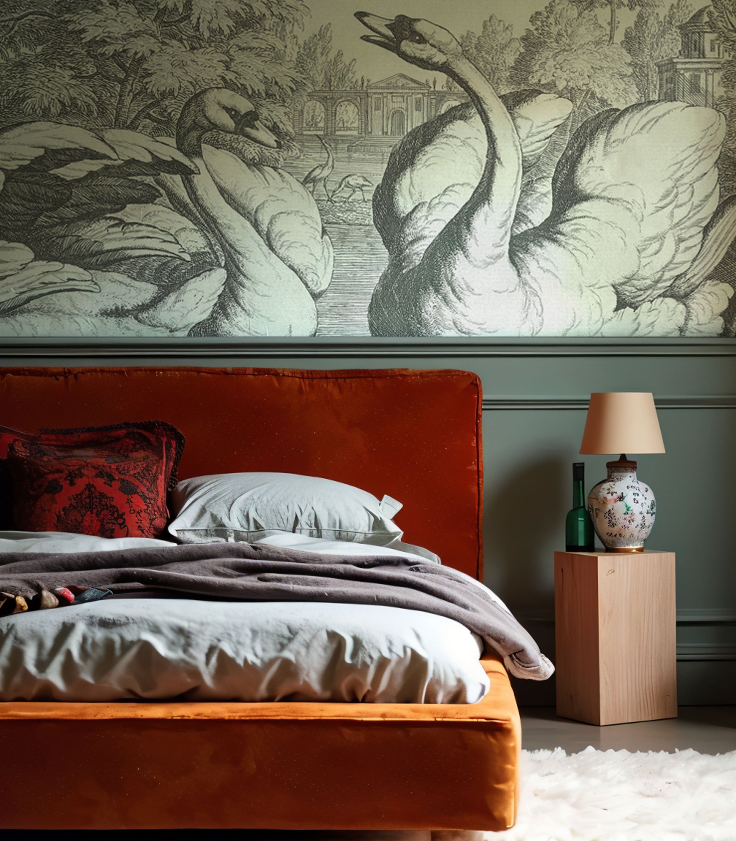 Weiße Schwäne Tapete