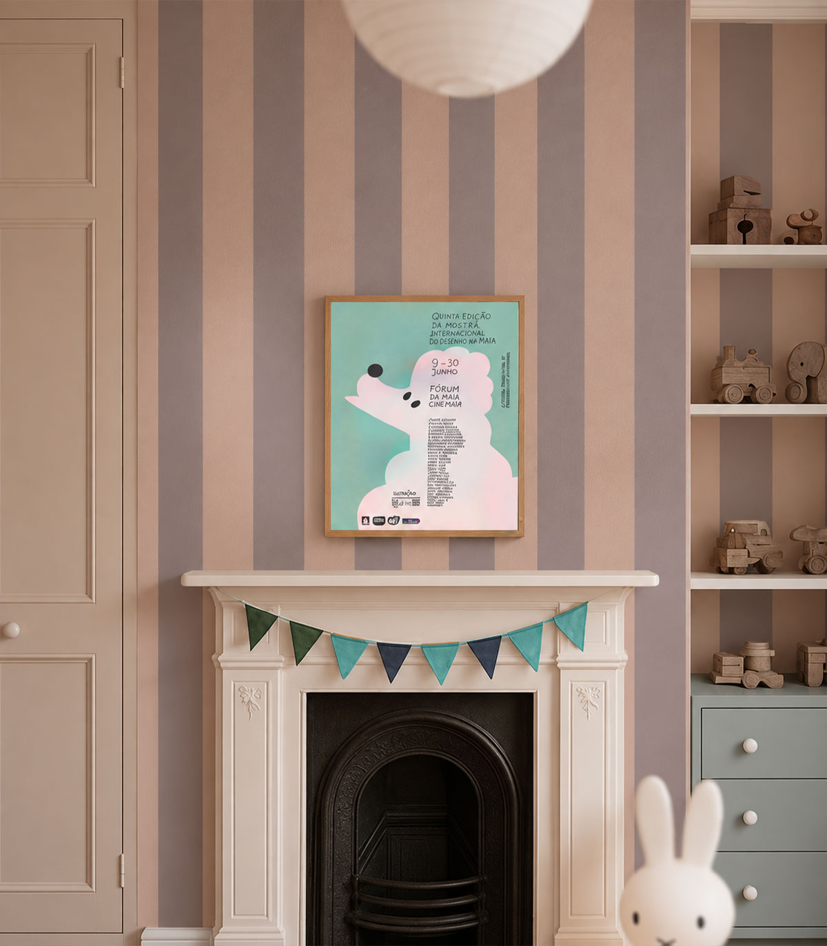Tapete Wide Stripe Powder Rose