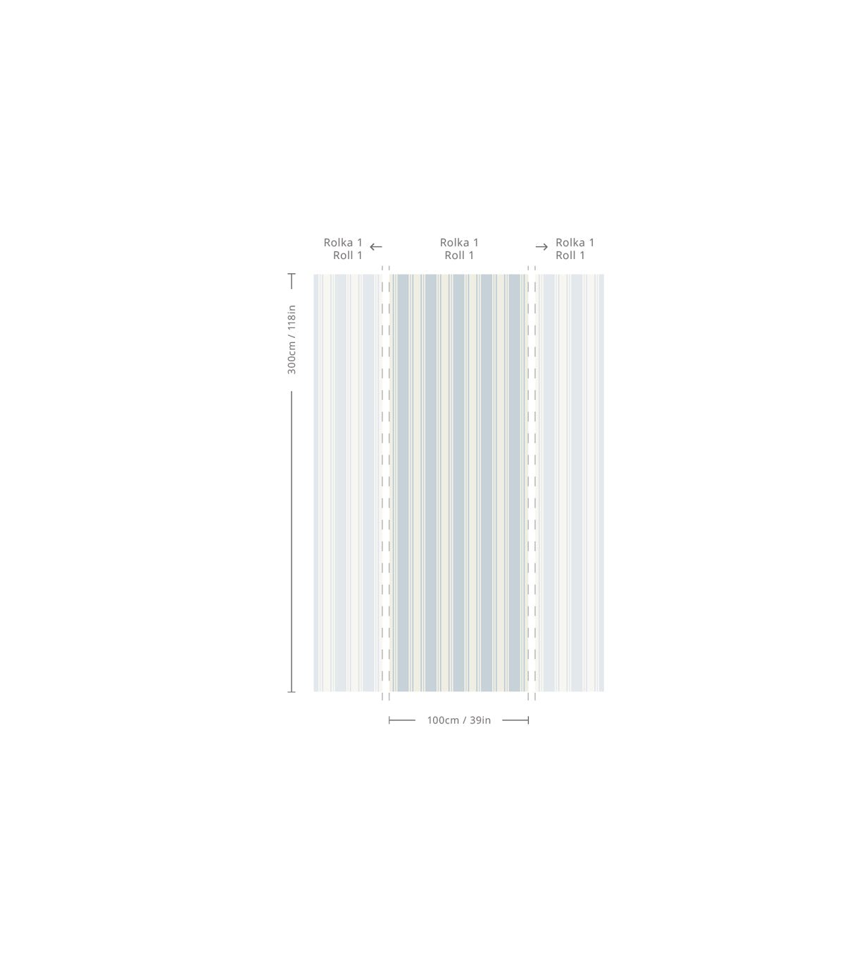 Tapeta Woven Stripe Dusty Blue - Wallcolors®