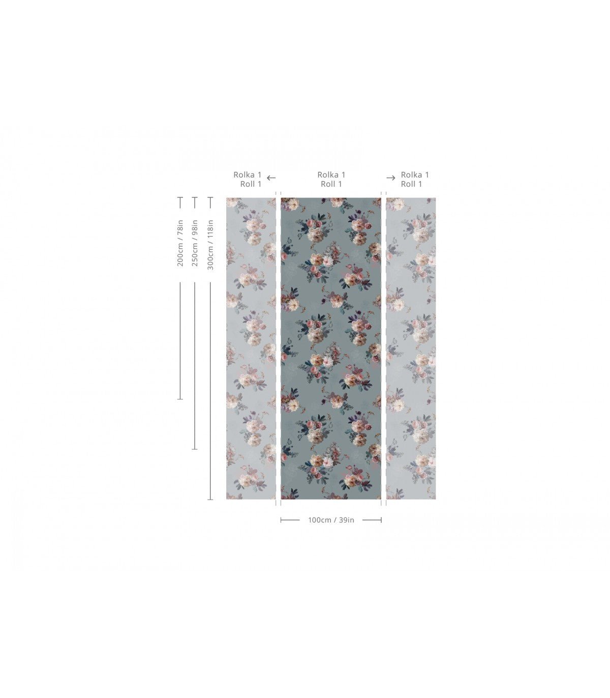 Tapeta Blush Garden Blue - Wallcolors®