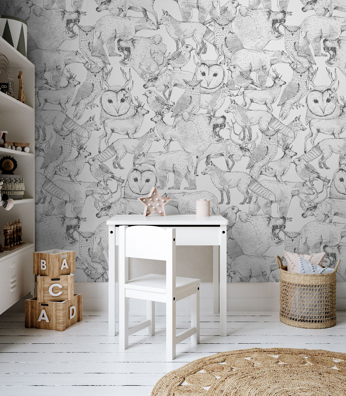 Waldfreunde Graue Tapete