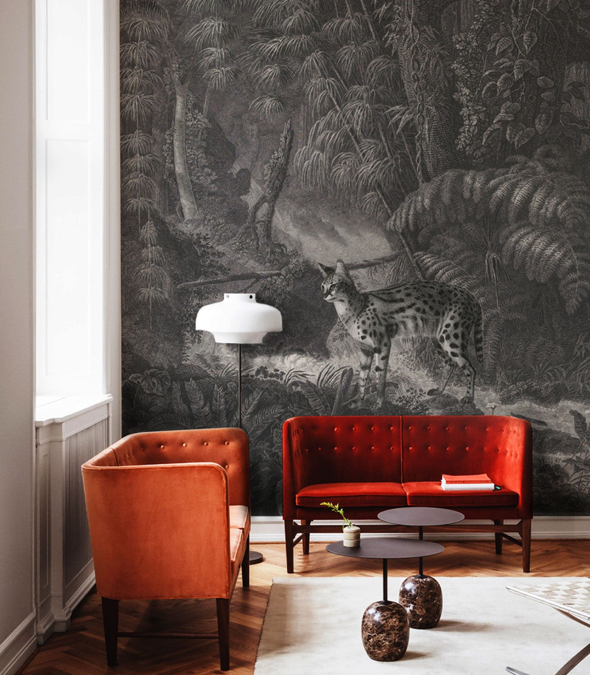 Palmen und Katzen Tapete