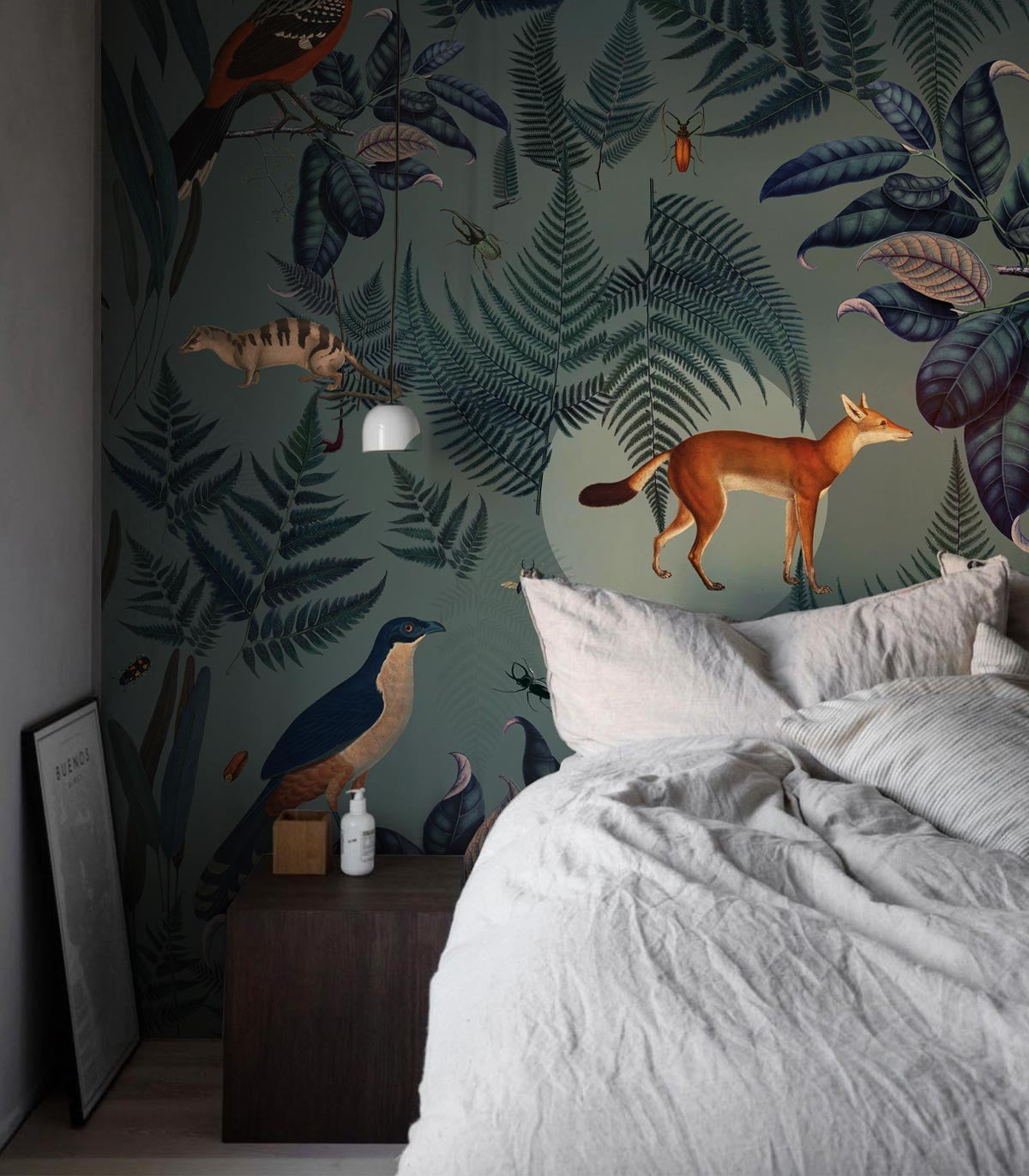 Türkisfarbene Farn-Tapete