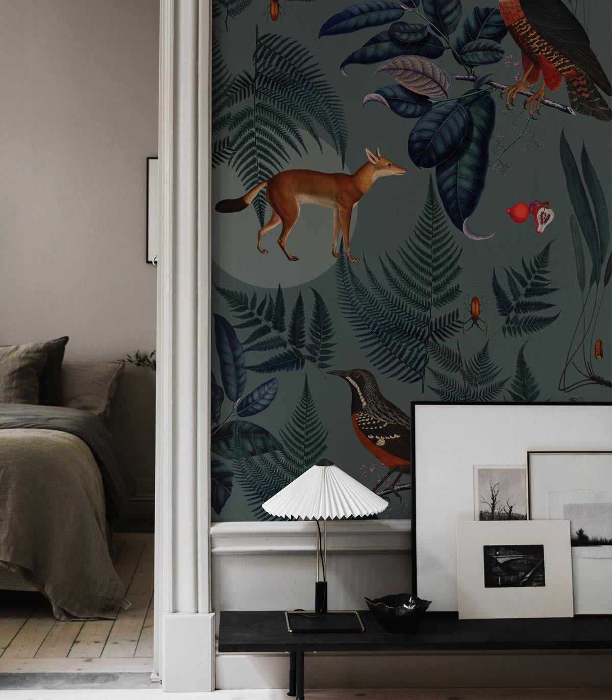 Türkisfarbene Farn-Tapete