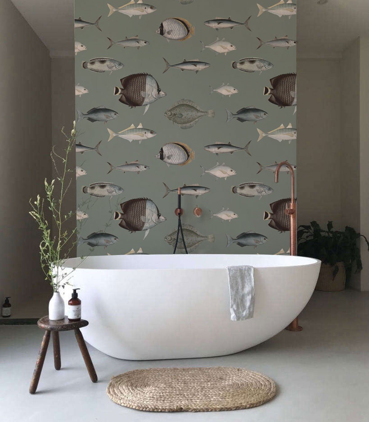 Tapeta Under the Sea Vintage Green - Wallcolors®