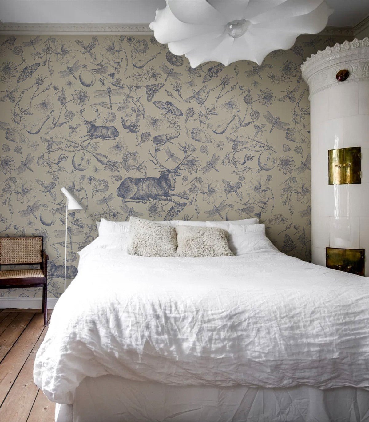 Tapeta Vintage botanic blue - Wallcolors®