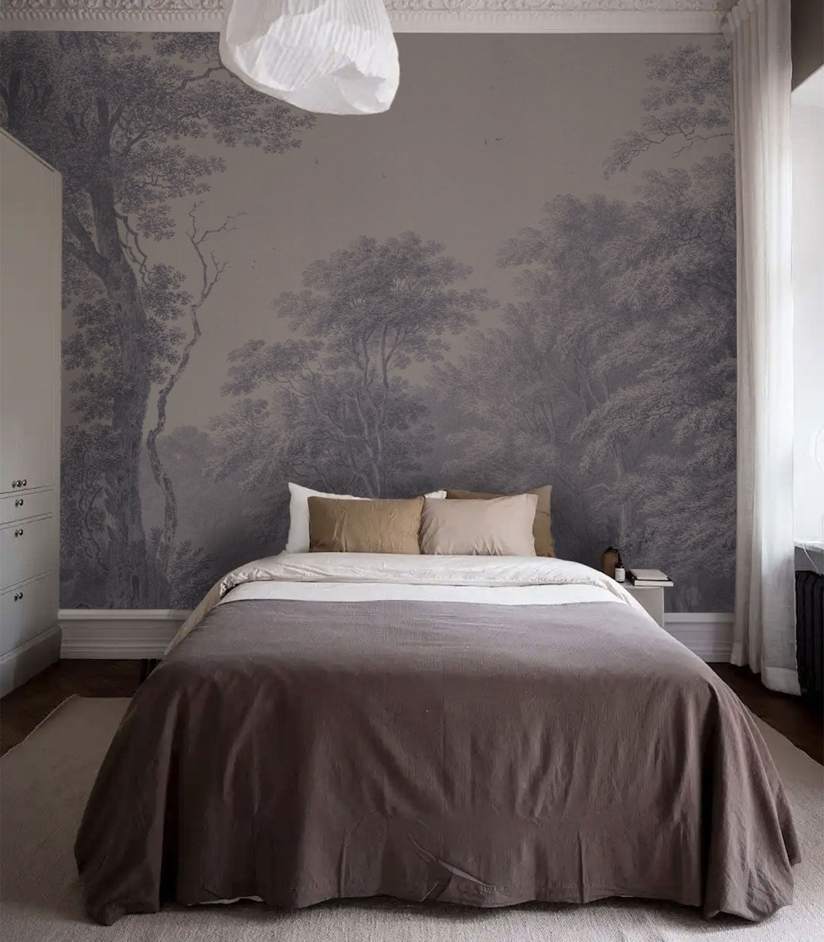 Aquarell Grove Blaue Tapete