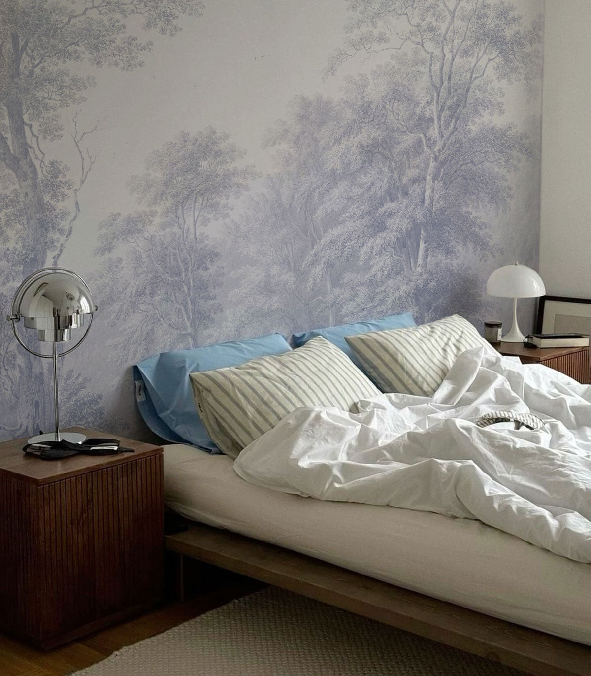 Tapeta Watercolor Grove Blue - Wallcolors®